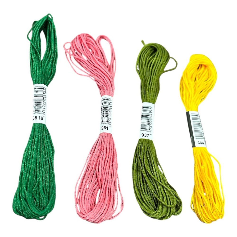 Vibrant multicolored embroidery floss for arts and crafts